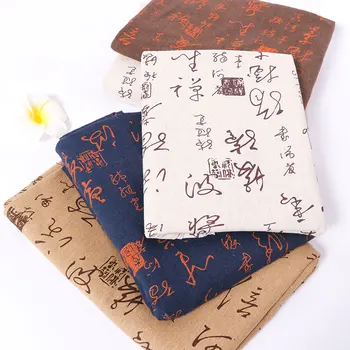 Китайский стиль Льняная хлопчатобумажная ткань Лоскутное полотно Текстильный материал для шитья своими руками Ткань для подушки Фоновая ткань Льняная ткань Изображение