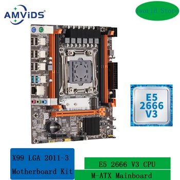 Комплект материнской платы X99 LGA 2011-3 X99 с процессором Intel Xeon E5 2666 V3 DDR4 2133 МГц ECC REG Memory Combo Set SATA3.0 USB3.0 M-ATX Изображение