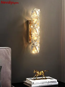 Медные настенные светильники в ванной комнате современный латунный зеркальный светильник прикроватные светодиодные настенные бра в прихожей настенный светильник декор домашнего светильника Изображение