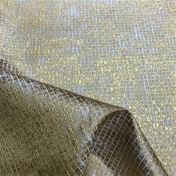 Металлическая пряжа, парча с тиснением золотой серебряной краской, Жаккардовая ткань для одежды, материал для шитья Платья 145 см, продается по счетчику Изображение