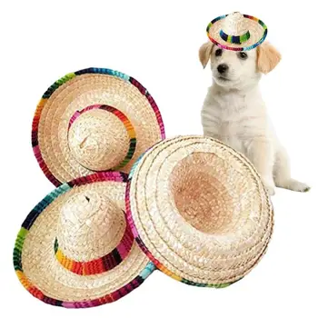 Мини-шляпки Crazy Nights из натуральной соломы, новый дизайн, мини-Мексиканская шляпка, Настольные Принадлежности для вечеринок, Карнавал, День рождения. Изображение