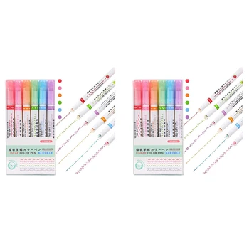 Набор маркеров Curve из 12 предметов с 6 наконечниками различной формы, разноцветными ручками Curve, маркером различных цветов Изображение