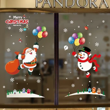 Наклейки на стены с Рождеством, наклейки на оконное стекло своими руками, Рождественские украшения для дома, Рождественские украшения, Рождество, Новый год 2021 Изображение