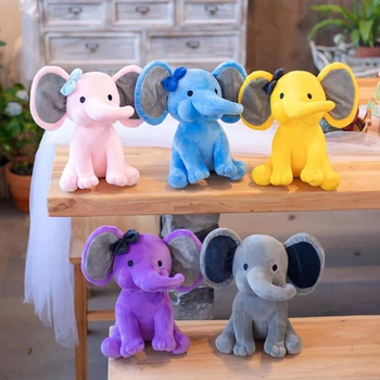 Новый Kawaii 25 см Плюшевый слоненок из мультфильма, мягкие игрушки, плюшевая кукла другого животного, милые мягкие подарки на день рождения для детей Изображение