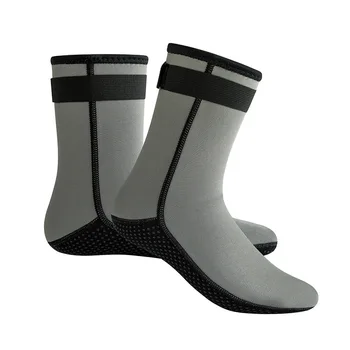 Носки для дайвинга, 3 мм Теплые зимние носки для плавания с маской и трубкой, противоизносные носки на щиколотках, плюс нескользящие пляжные носки Изображение