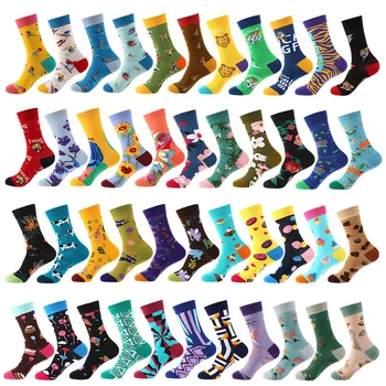 Оригинальные весенне-осенние носки Tide, женские носки Ins Tide, бренд Macaron, трендовые носки из чистого хлопка с геометрическими животными, мужские Изображение