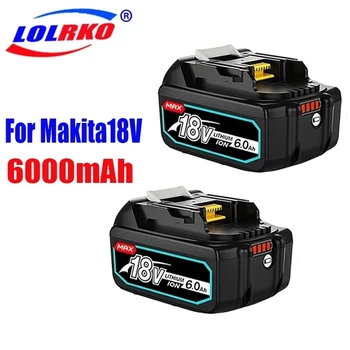 Оригинальный Аккумулятор Makita 18V 6000mAh 6.0Ah Для Электроинструментов Со светодиодной Литий-ионной Заменой 18650 LXT BL1860B BL1860 BL1850 Изображение
