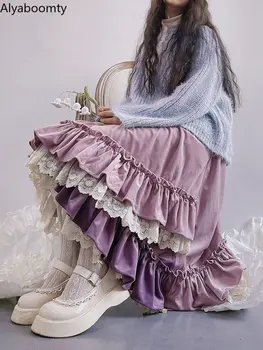 Осенне-зимняя женская многоуровневая юбка в японском стиле 