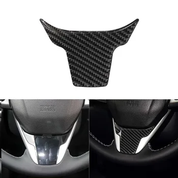 Отделка Рамы Панели Крышки Рулевого колеса из Настоящего Углеродного волокна Подходит Для Honda Civic X 2016-19 Изображение