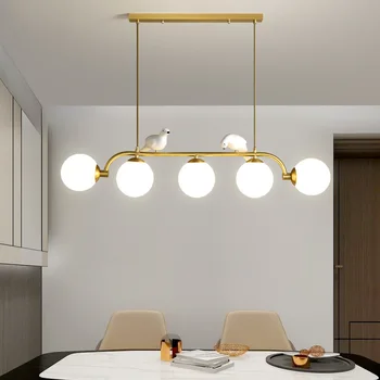 Подвесные светильники в скандинавском стиле, подвесной светильник Bird Glass для гостиной, столовой, бара, декоративного освещения в стиле лофт, кухонного гарнитура Modern Home E27 Изображение
