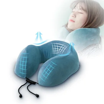 Подушка для путешествий с эффектом памяти, поддерживающая шею и голову, Шейная подушка с эффектом памяти, Ортопедический дизайн, подушка, подходящая по изгибу тела 7066 Изображение