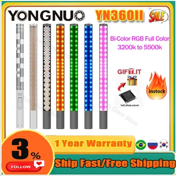 Портативная Ледяная палочка YONGNUO YN360II YN360 II LED Video Light 3200-5500k RGB со встроенной литиевой батареей емкостью 5200 мАч Изображение