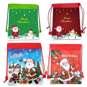 Портативная спортивная сумка, Рождественский ремень на шнурке, рюкзак для верховой езды, сумка для обуви на шнурке, рюкзак для одежды, водонепроницаемый для детей и взрослых Изображение