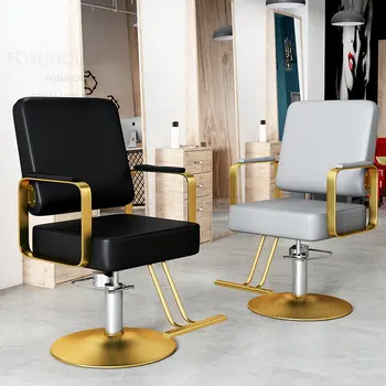Простые удобные парикмахерские кресла, Парикмахерский салон, специальное кресло для стрижки волос, современные кресла для салонов красоты, Подъемные Парикмахерские кресла Изображение