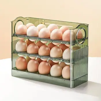 Прочная подставка для яиц Пищевой Держатель для яиц Контейнер для хранения яиц большой емкости Дверца холодильника Контейнер для хранения яиц Изображение