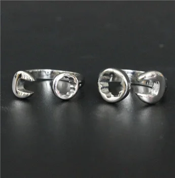 Размер 7 ~ 13 Модное мужское кольцо с гаечным ключом для мотобайкеров, ювелирные изделия из нержавеющей стали 316L, новейшее байкерское кольцо Изображение
