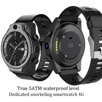Реальные 5ATM ip68 Водонепроницаемые смарт-часы для плавания и дайвинга на открытом воздухе мужские с двойной камерой 4G + 64GB функция NFC 2022 новейшие смарт-часы для телефона Изображение