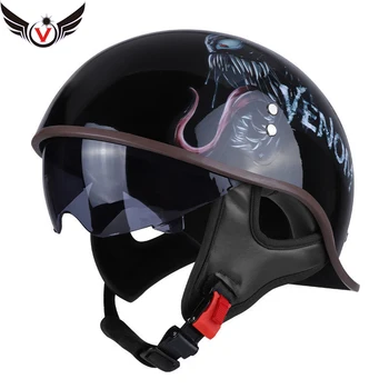 Ретро мотоциклетный шлем Для мужчин и женщин, классическая мото-кепка, винтажный городской скутер безопасности, электрические шлемы для взрослых, Бесплатная доставка Изображение