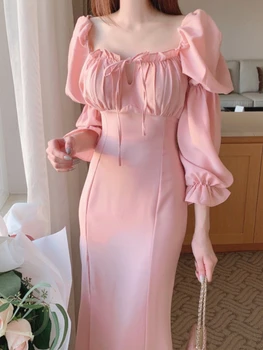 Розовое Французское Элегантное платье 