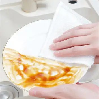 Салфетка для мытья посуды, легко моющаяся, Для мытья посуды, Антипригарная, Загущенная маслом, Впитывающая губка, инструмент для чистки кухни Изображение