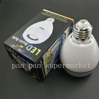 Светодиодная лампочка Bluetooth 8 Вт E26 RGB Лампа для изменения цвета Беспроводной Динамик Лампа для воспроизведения музыки Ночник Изображение