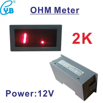 Светодиодный Измеритель Сопротивления Омметр Резистор 2K Красных Цифр Напряжение Питания DC 12V Мини-Омметр 3 1/2 Цифровой Измеритель с Задней Панелью Изображение