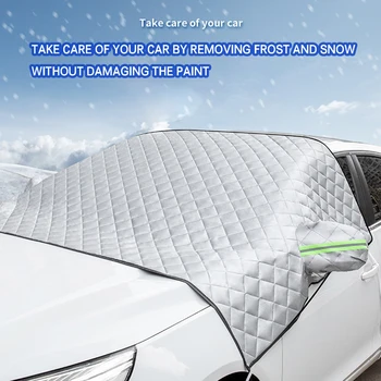 Снежный покров на лобовом стекле автомобиля, магнитный солнцезащитный козырек на лобовом стекле автомобиля, защита от дождя и льда, защита от замерзания, внешнее покрытие автомобиля Изображение