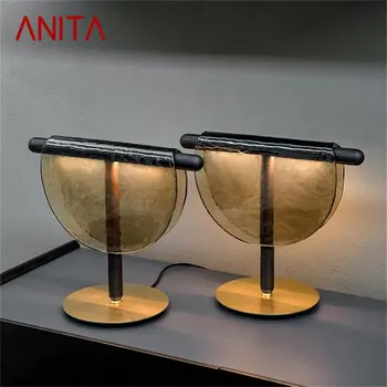Современная креативная настольная лампа ANITA, художественный дизайн, настольная лампа, декоративная для домашней гостиной, спальни Изображение
