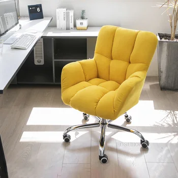 Современные стулья для домашнего офиса, креативное кресло с удобной спинкой, Офисная мебель в скандинавском стиле, Подъемное кресло для домашнего компьютера, Поворотное игровое кресло Изображение