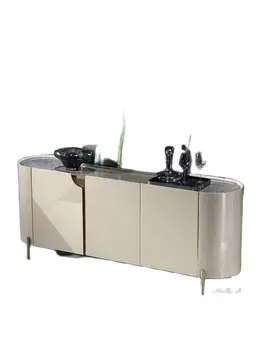Современный итальянский стиль, светлый роскошный обеденный шкаф, шкаф для веранды, настенный шкаф для хранения высокого класса Изображение