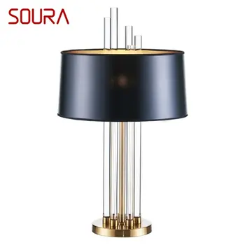 Современный креативный настольный светильник SOURA, простая хрустальная настольная лампа со светодиодной подсветкой для украшения спальни дома Изображение