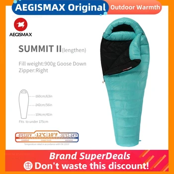 Спальный мешок из гусиного пуха AEGISMAX Summit 800FP На открытом воздухе, Сверхлегкий Пуховый Спальный мешок, поход на природу, Кемпинг, Теплый спальный мешок для взрослых Изображение