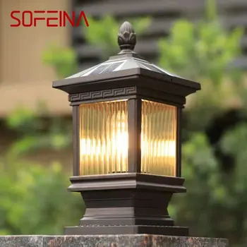 Уличный солнечный светильник SOFEINA, классический Ретро Водонепроницаемый светодиодный светильник для внутреннего двора, для украшения сада, балкона, виллы, настенный светильник Изображение