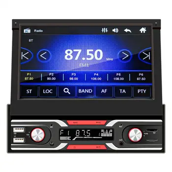 Универсальный 7-дюймовый автомобильный MP5 Плеер One Din Выдвижной Экран Bluetooth Радио FM AM RDS Авто Мультимедийный Плеер Автомобильные Аксессуары Изображение