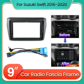 Фризовая Рамка Автомобильного Радиоприемника Для Suzuki Swift 2016 2017 2018 2019 2020 Дополнительный Комплект Кабельной Приборной Панели Для 9-дюймового Хоста Изображение