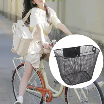 Хранение прочной велосипедной корзины из металлической сетки с быстроразъемным кронштейном для езды на велосипеде Изображение