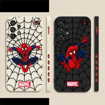 Чехол для телефона Marvel с Человеком-пауком для Samsung Galaxy A73 A72 A71 A53 A52 A51 A42 A33 A32 A31 A23 A22 A21S 4G 5G Цветной жидкий чехол Изображение
