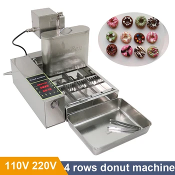 Электрическое отопление с микрокомпьютерным управлением мощностью 2000 Вт, 4-Рядная Автоматическая Машина для приготовления пончиков Auto Doughnut Maker Изображение