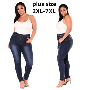 джинсовые брюки jean woman mom jeans, джинсы-бойфренды для женщин с высокой талией, пуш-ап, женские джинсы большого размера, деним 7xl 2019 г. Изображение