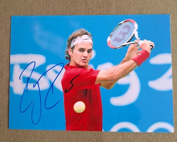 оригинальное фото с автографом Роджера Федерера от руки 5 * 7 автографов чернилами 2022C Изображение